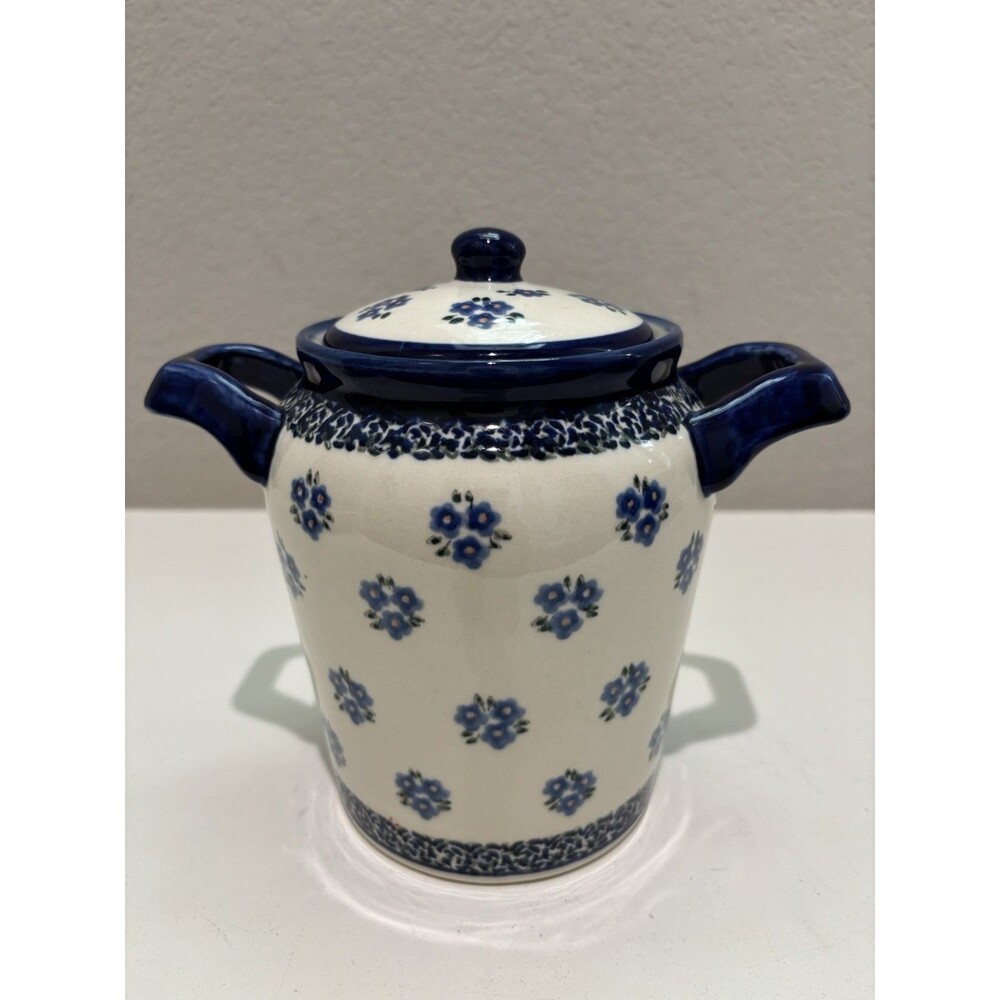 Boleslawiec Polish Pottery Canister Jar w/ Handles Fermenting Pickling Crock